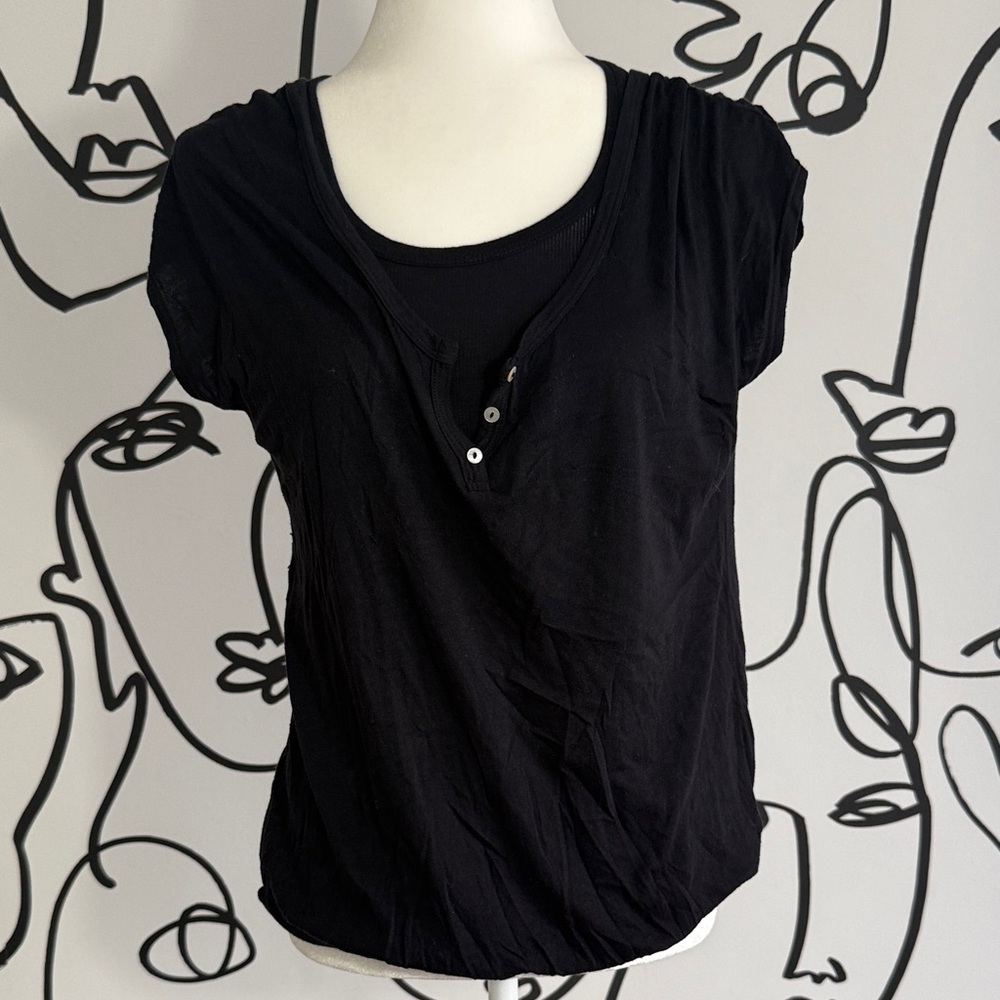Splendid Black Layered Scoop Neck Camisole